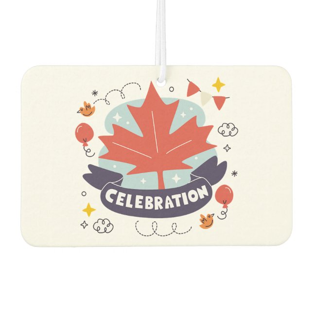 Festive Maple Leaf Celebration Car Air Freshener (Front)