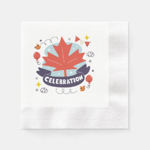 Festive Maple Leaf Celebration Napkin