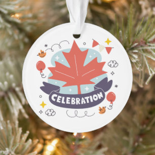 Festive Maple Leaf Celebration Ornament