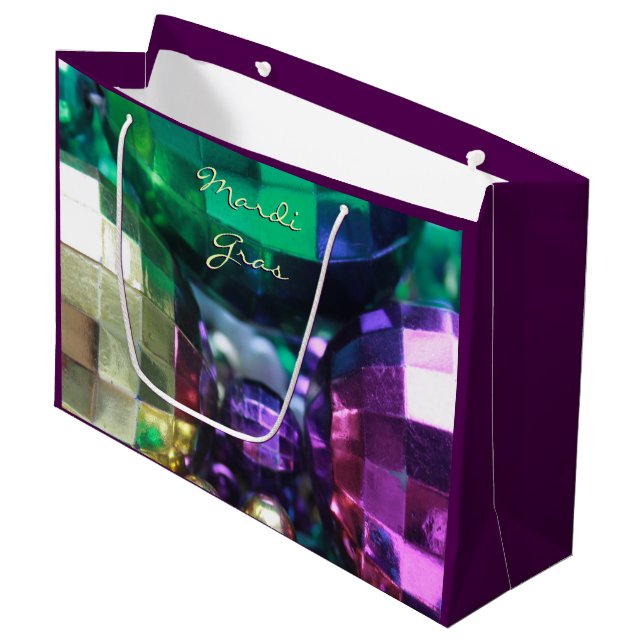 Festive Mardi Gras Custom Party Favour Gift Bags (Front Angled)