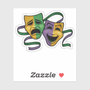 Festive Mardi Gras Happy And Sad Theatre Masks