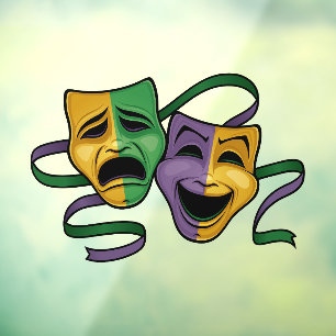 Festive Mardi Gras Happy And Sad Theatre Masks