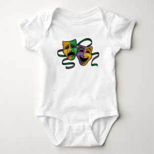 Festive Mardi Gras Happy And Sad Theatre Masks Baby Bodysuit