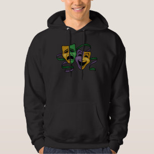 Festive Mardi Gras Happy And Sad Theatre Masks Hoodie