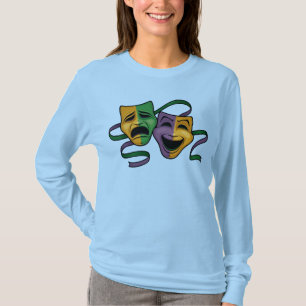 Festive Mardi Gras Happy And Sad Theatre Masks T-Shirt