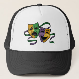 Festive Mardi Gras Happy And Sad Theatre Masks Trucker Hat