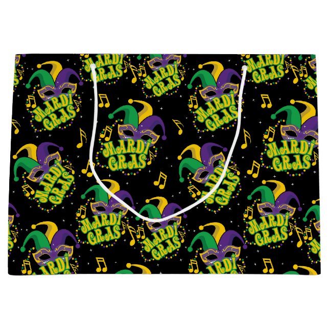 Festive Mardi Gras  Large Gift Bag (Front)