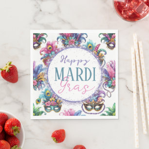 Festive Mardi Gras Napkin