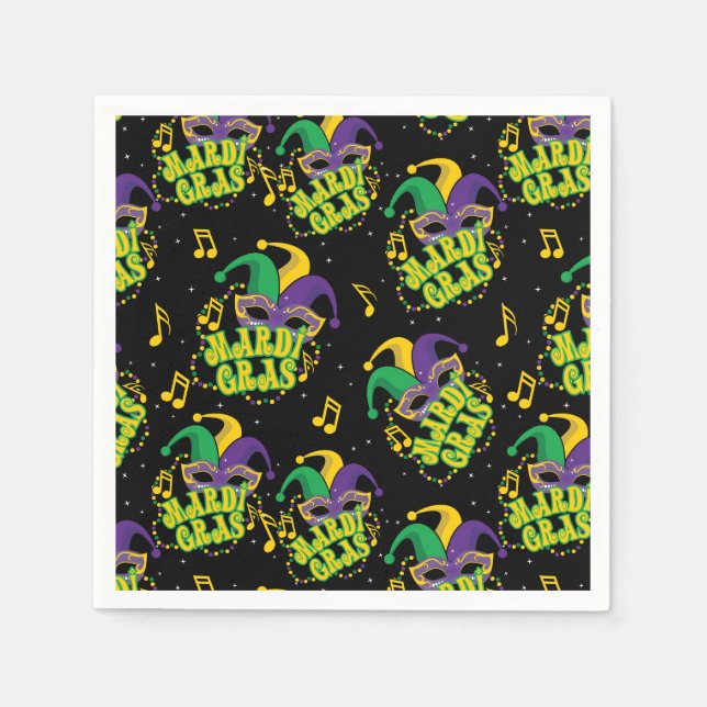 Festive Mardi Gras  Napkin (Front)