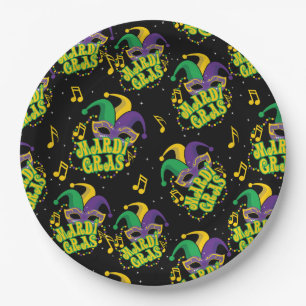 Festive Mardi Gras Paper Plate