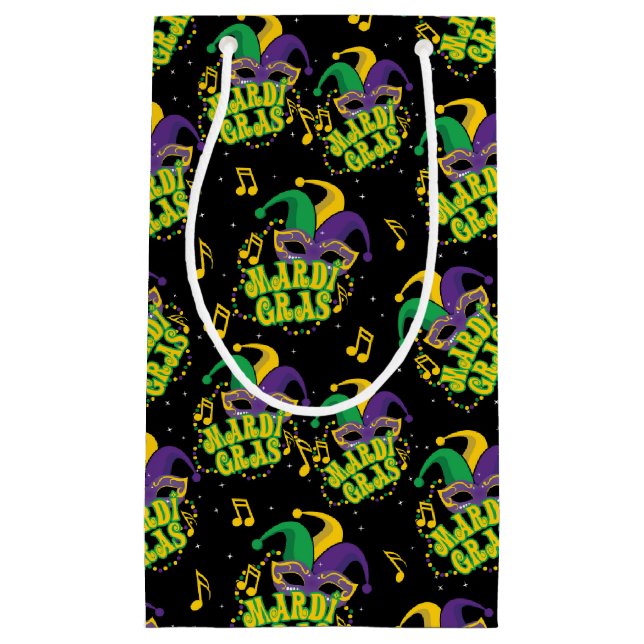 Festive Mardi Gras  Small Gift Bag (Front)
