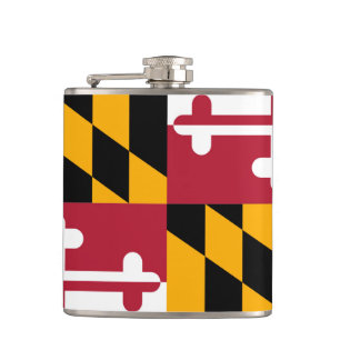 Festive Maryland State Flag Hip Flask