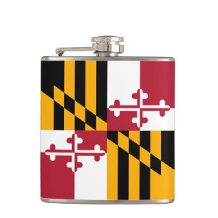 Festive Maryland State Flag Hip Flask