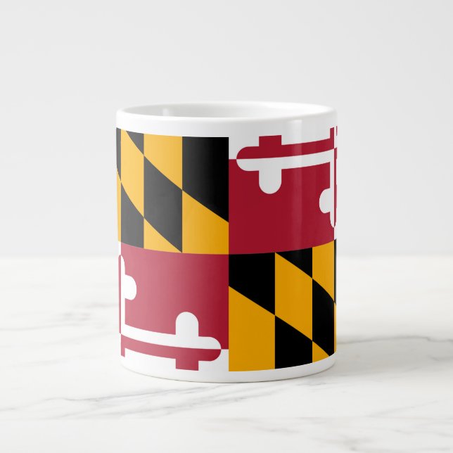 Festive Maryland State Flag Large Coffee Mug (Front)