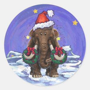 Festive Mastodon  Classic Round Sticker