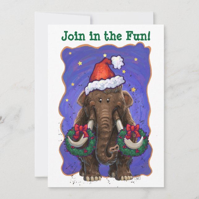 Festive Mastodon  Invitation (Front)