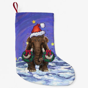 Festive Mastodon  Small Christmas Stocking