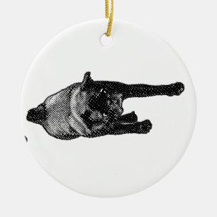 Festive Memory, Animated Dog Duo Ceramic Ornament