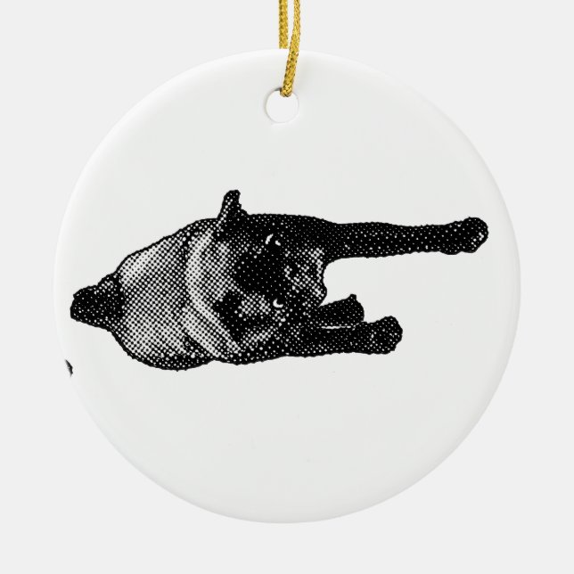 Festive Memory, Animated Dog Duo Ceramic Ornament (Front)