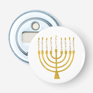 Festive Menorah Hanukkah Candles Elegant Minimal  Bottle Opener