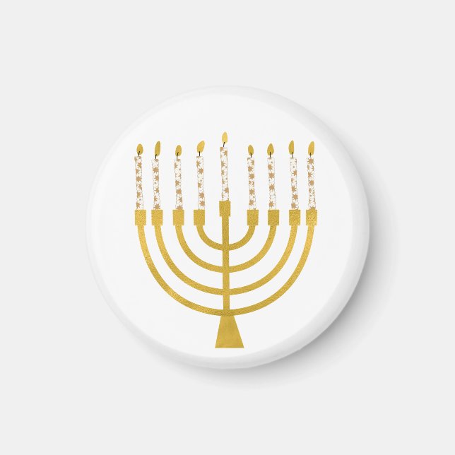 Festive Menorah Hanukkah Candles Elegant Minimal  Magnet (Front)