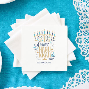 Festive Menorah Hanukkah Napkin