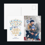 Festive Menorah Happy Hanukkah Holiday Postcard<br><div class="desc">Festive Menorah Happy Hanukkah Photo Holiday design.</div>