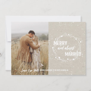 Festive Merry and Almost Married Holiday Save The Date