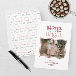 Festive Merry And Bright Christmas Holiday Card