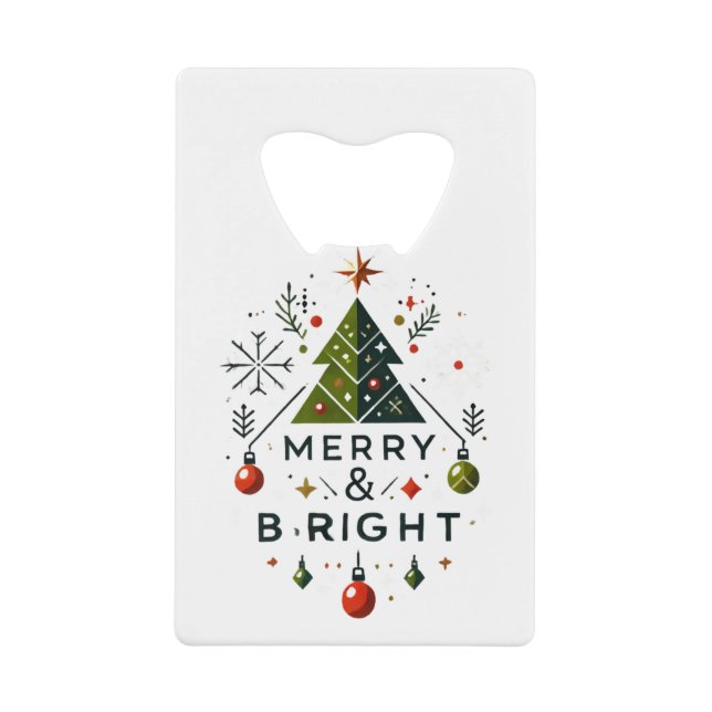 Festive Merry and Bright Christmas Tree Design (Front)
