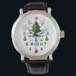 Festive Merry and Bright Christmas Tree Design Watch<br><div class="desc">Festive Merry and Bright Christmas Tree Design</div>