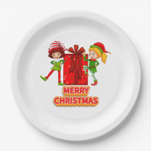 Festive Merry & Bright 2026 Christmas- Colorful Paper Plate
