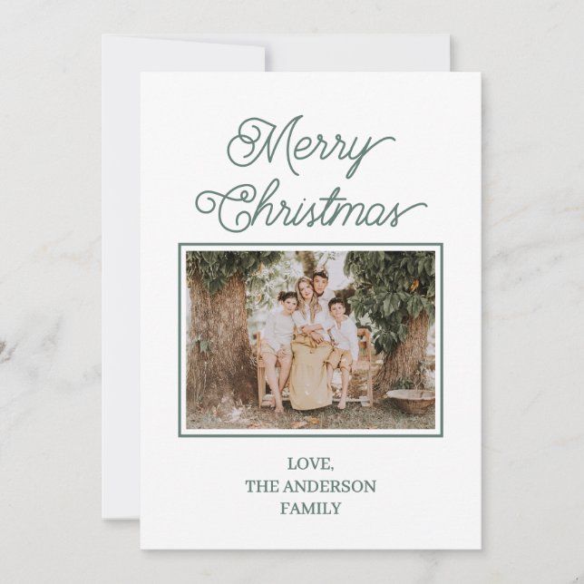 Festive Merry & Bright Christmas  Holiday Card (Front)