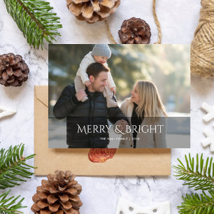 Festive Merry & Bright Family Christmas card