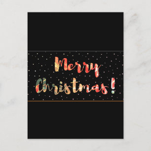 Festive Merry Christmas Black & Gold Design Postcard