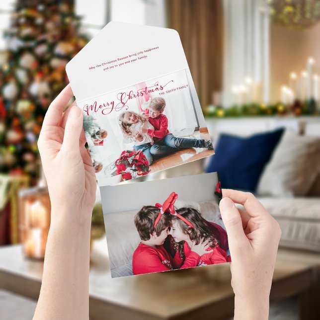 Festive Merry Christmas Calligraphy Photo All In One Invitation (Creator Uploaded)