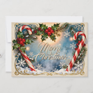 Festive Merry Christmas Card with Shine