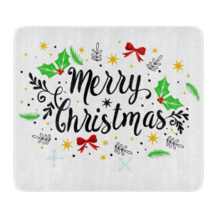 Festive Merry Christmas   Cutting Board
