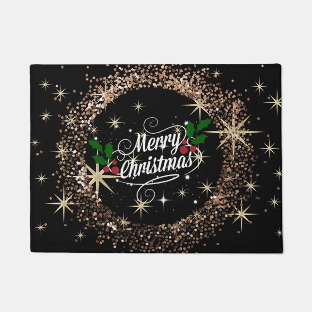 Festive Merry Christmas design, Doormat (Front)