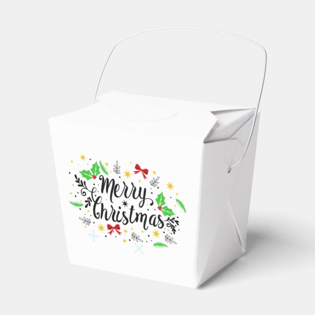 Festive Merry Christmas   Favour Box (Front Side)
