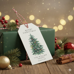 Festive Merry Christmas Gift Tags for Holiday Wrap