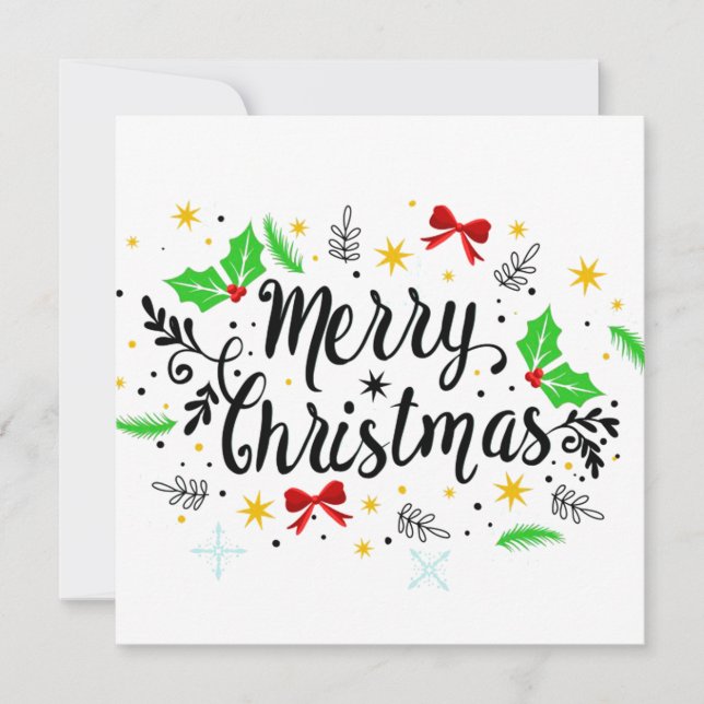 Festive Merry Christmas   Holiday Card (Front)