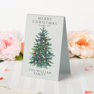 Festive Merry Christmas Holiday Table Tent