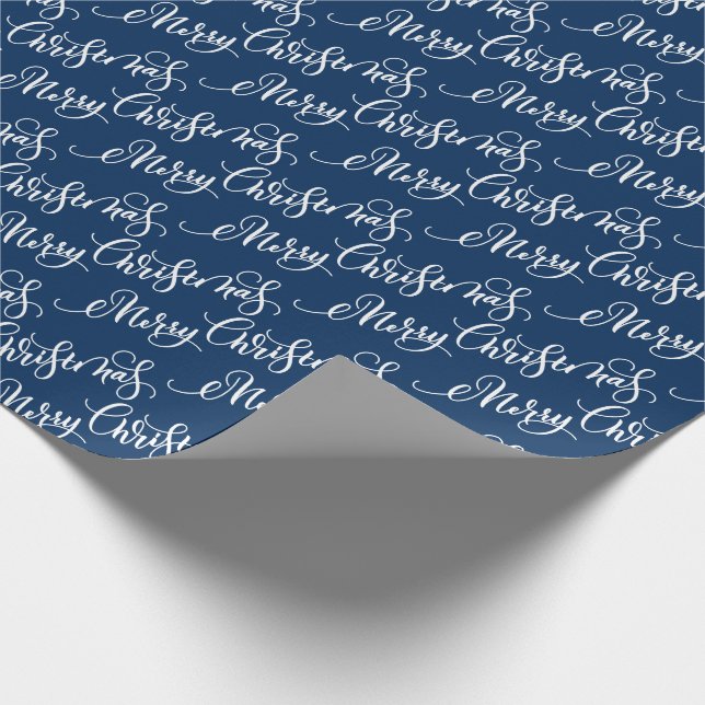 Festive Merry Christmas Lettering Holiday Wrapping Paper (Corner)