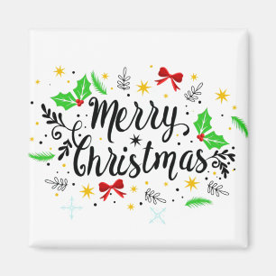 Festive Merry Christmas Magnet