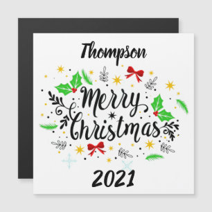 Festive Merry Christmas   Magnetic Invitation