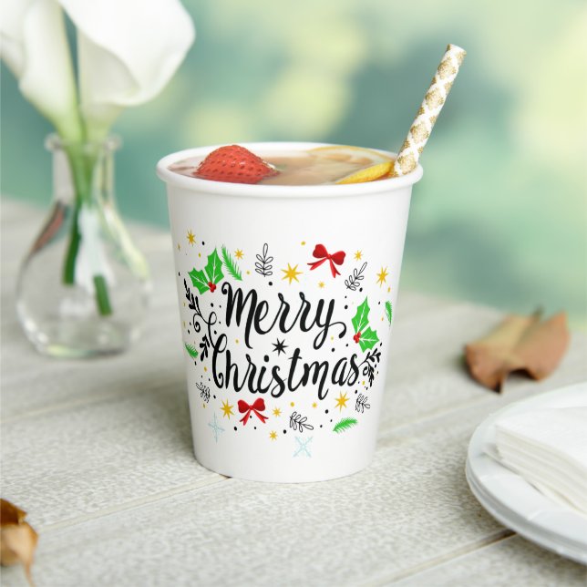 Festive Merry Christmas   Paper Cups (Insitu)