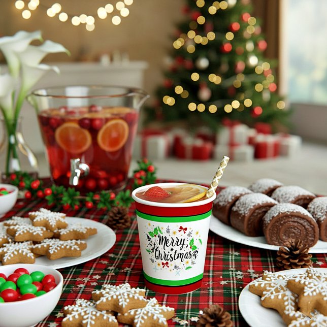 Festive Merry Christmas   Paper Cups (Creator Uploaded)