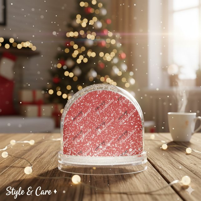 Festive Merry Christmas Patterned Winter Snowglobe (Festive Merry Christmas Patterned Winter Snow Globe)