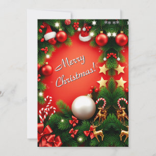 Festive Merry Christmas Personalised Holiday Card